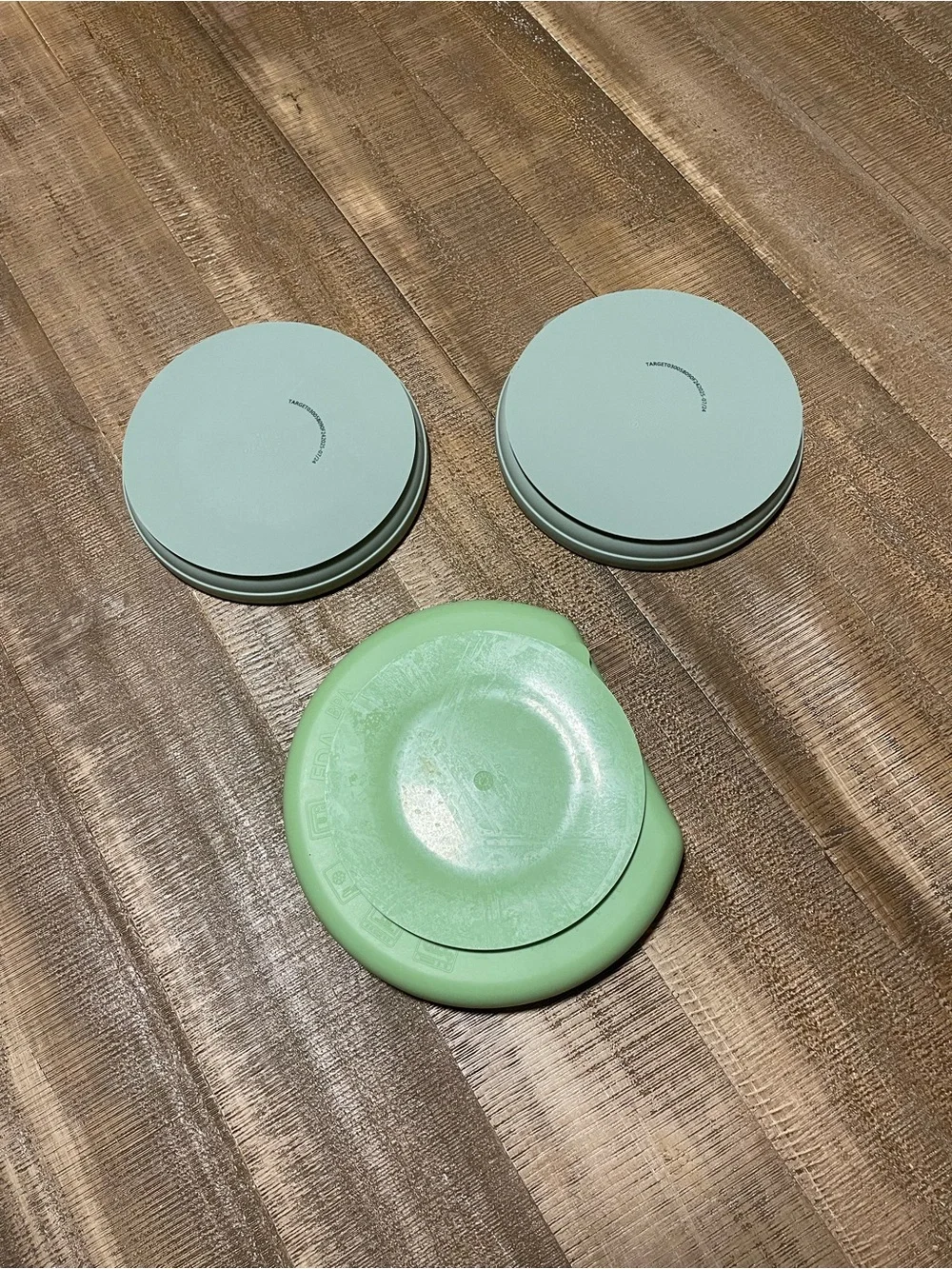Silicone Divided suction Dinner Plates - Sage and Mint Set